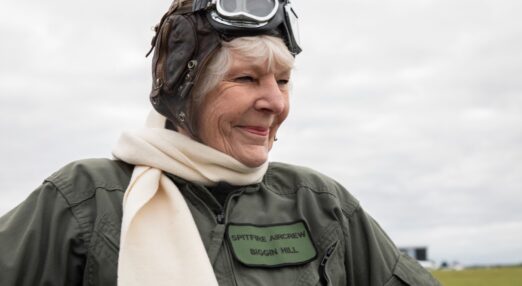 Picture of our patient Linda in a vintage RAF costume