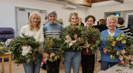 Christmas wreath making