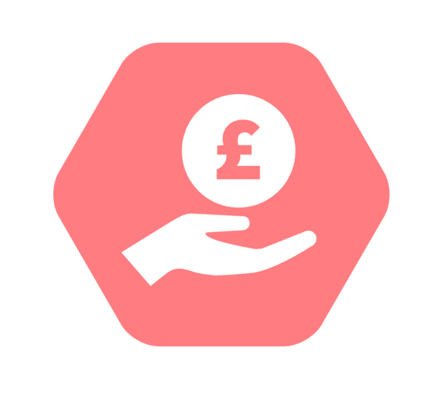 Icon of a hand and a pound sign above it