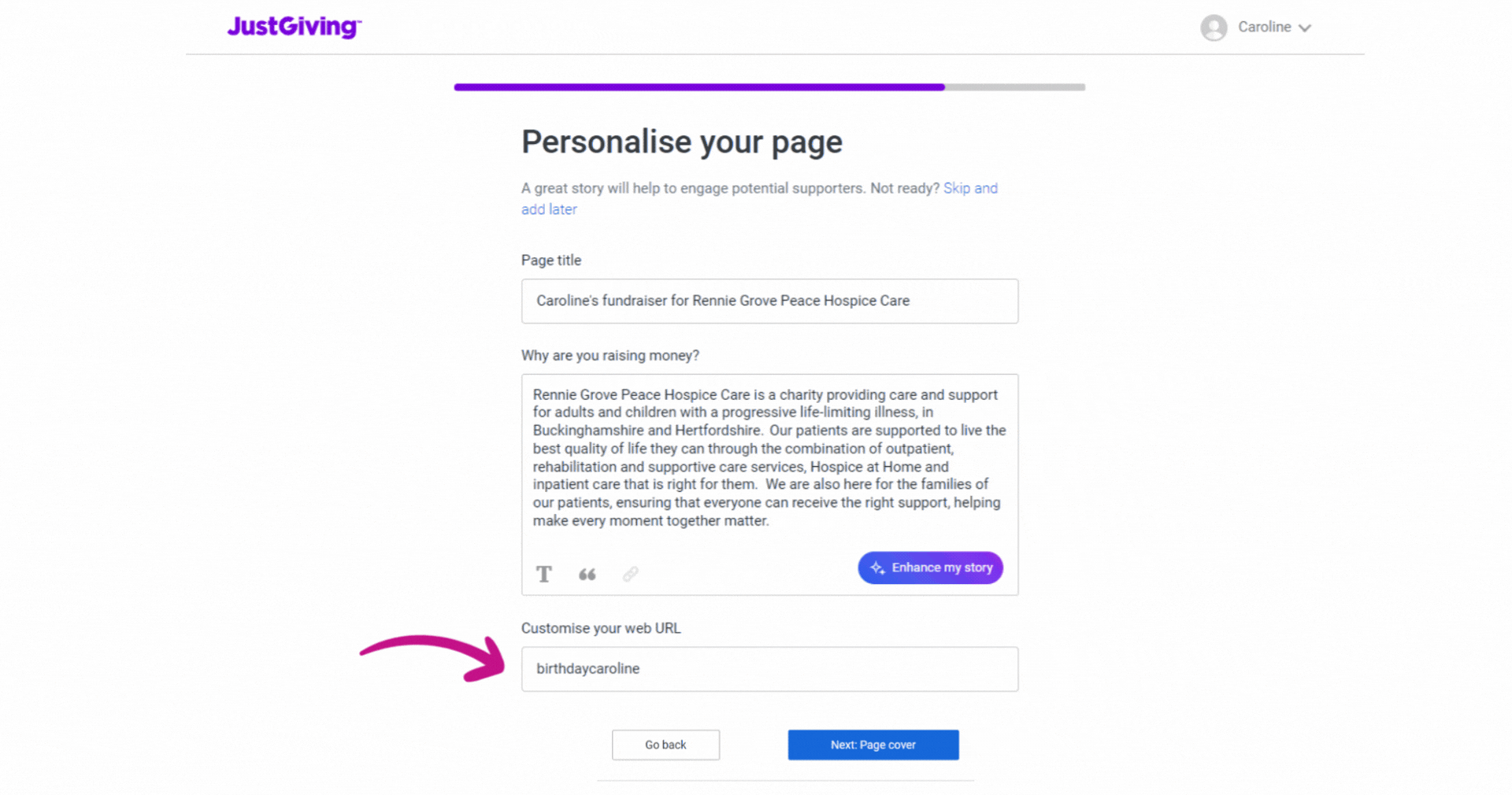 A guide to setting up a JustGiving page