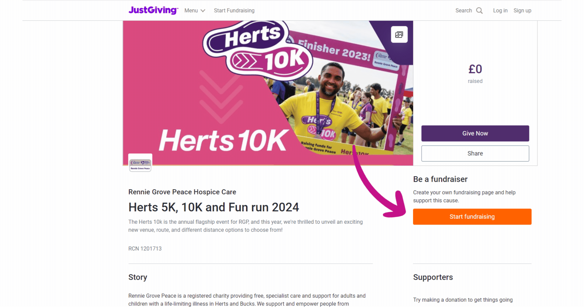 Herts10K - JustGiving guide
