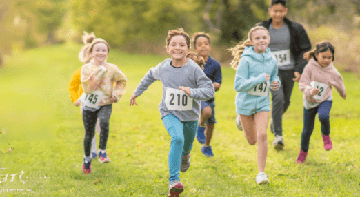 Children taking part in a fun run