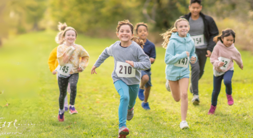 Children taking part in a fun run