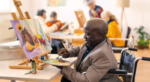 Man in Art Therapy Class