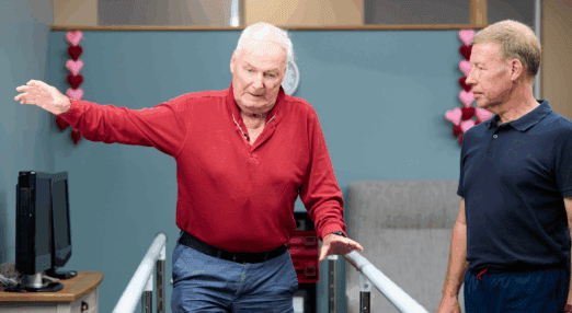 man walking for rehabilitation