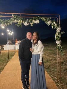 Man and woman at a wedding
