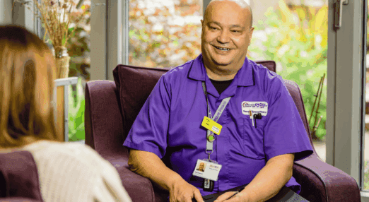 healthcare professional smiling