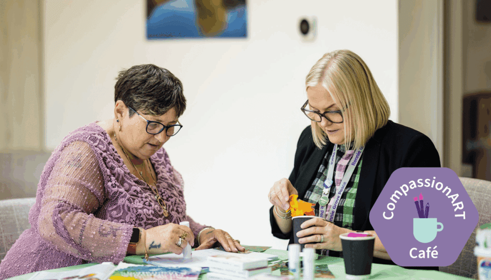 two women creating art