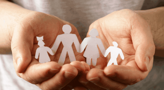 paper cut out of family