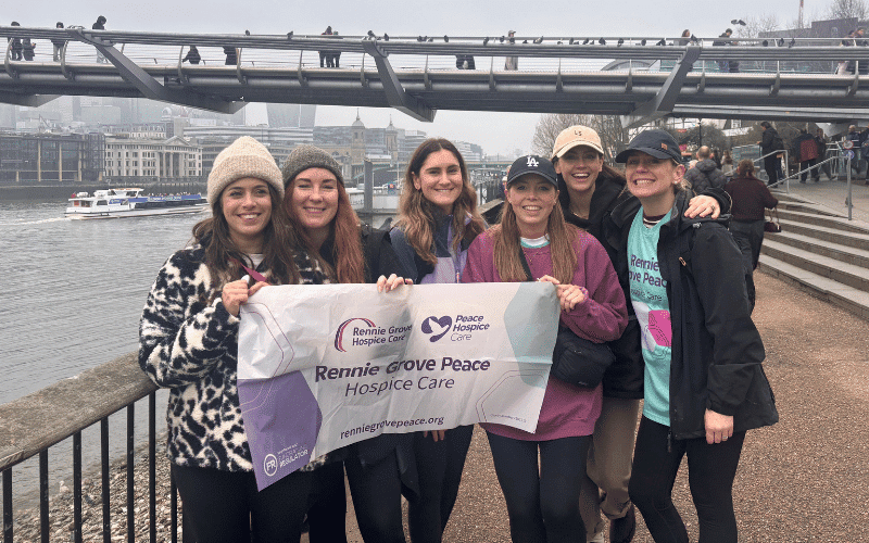 Charlotte and friends taking part in the London Bridges Walk